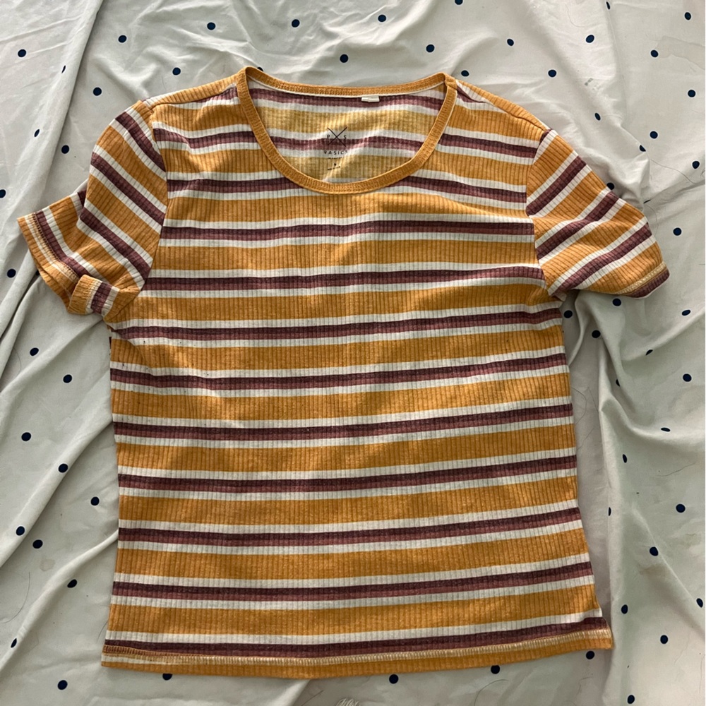 Yellow and Purple Striped Shirt